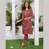 Liva Certified  Rayon kurti with Embroidery Work - MZ3008